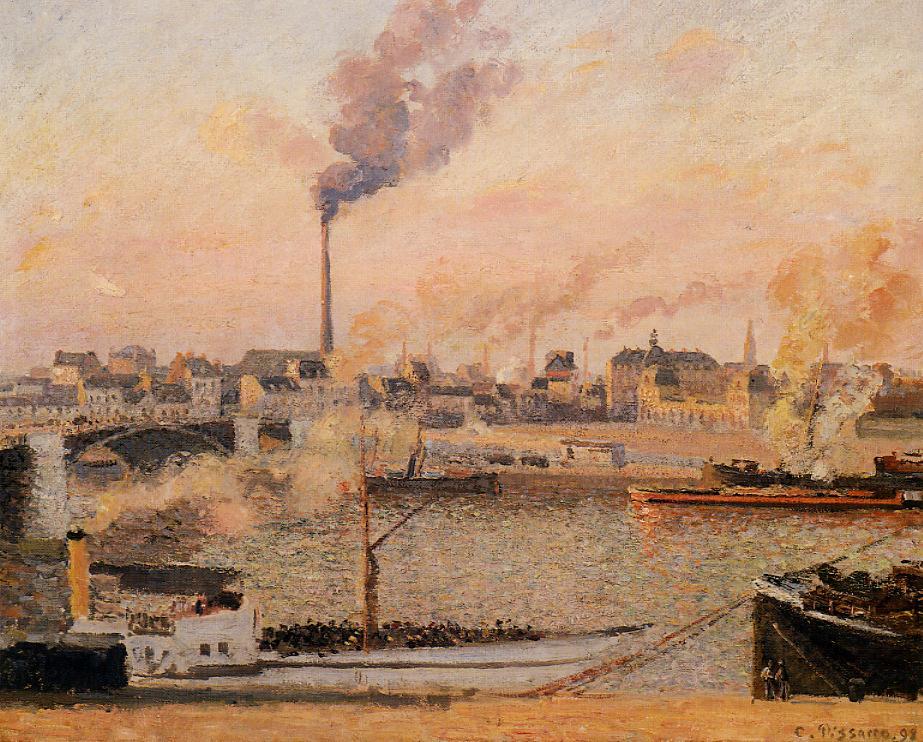 Saint Sever, Rouen Morning, Five O Clock - Camille Pissarro Paintings